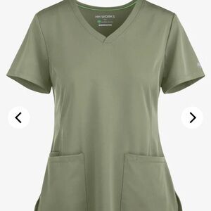 Healing Hands Olive Short Sleeve V-Neck Top